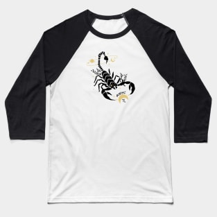 Black and Gold Zodiac Sign SCORPIO Baseball T-Shirt